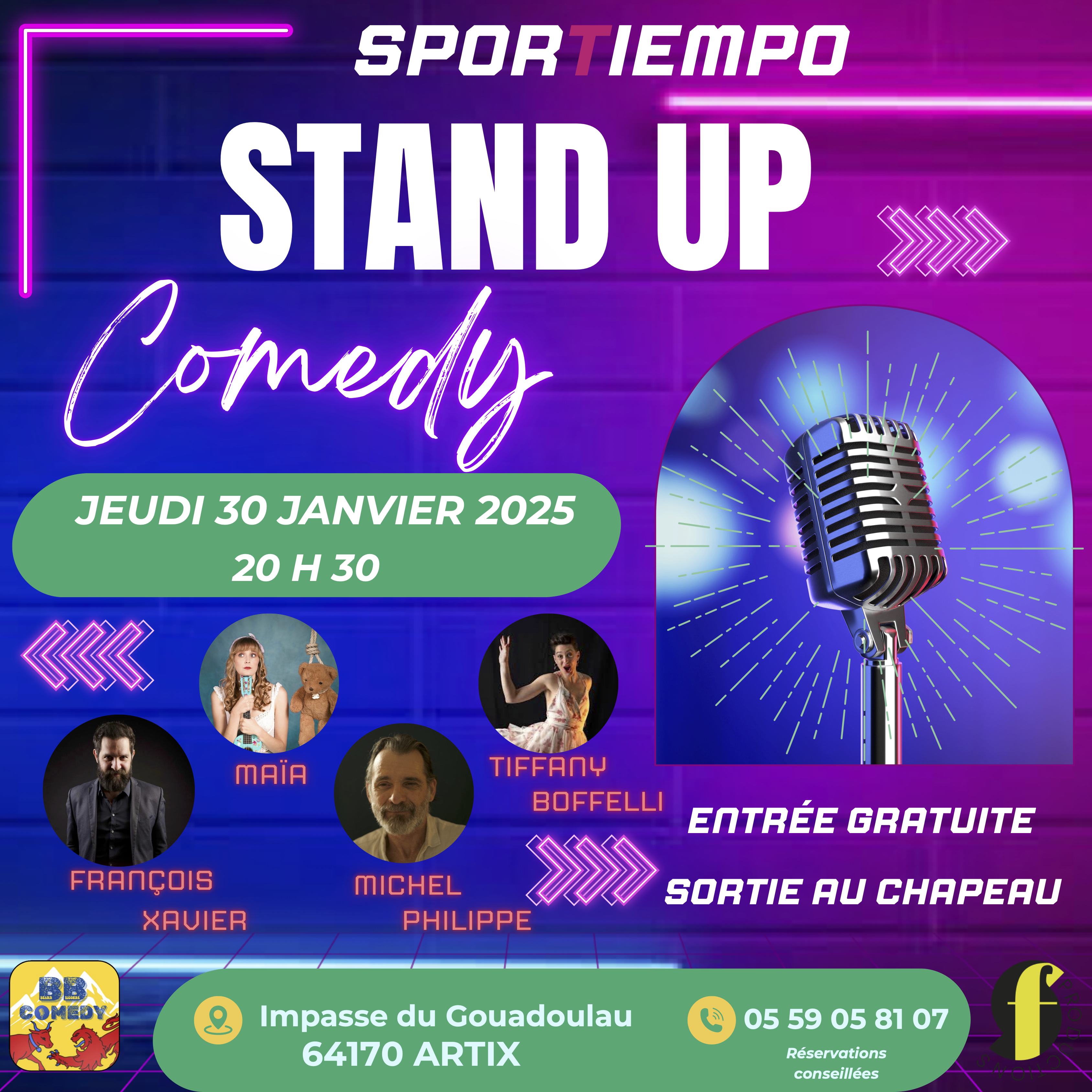 Stand Up Comedy Night le 30 Janvier